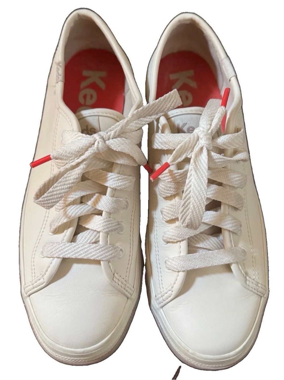 Keds Women's Triple Up Leather Platform Sneaker Off White/Taupe Size 7